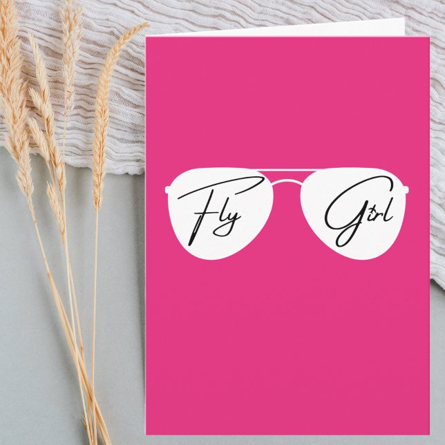 Carte Lunettes de soleil Aviator Fly Girl, Joyeux Annive (Créateur téléchargé)