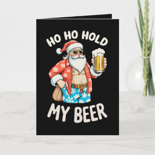 Carte Lunettes de soleil de Noël Santa Tiens ma bière Ch
