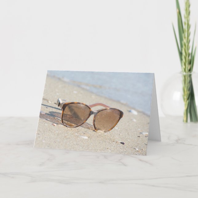 Carte Lunettes de soleil sur la plage (Devant)
