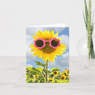 Carte Lunettes de soleil sur tournesol