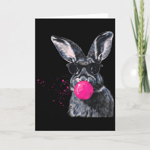 Carte Lunettes de soleil Vintage Bunny Face soufflant du