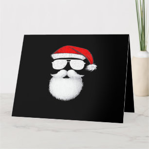Carte Lunettes de soleil visage du Père Noël avec chapea