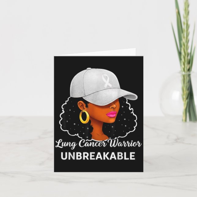 Carte Lung Cancer Warrior Unbreakable Black Women Awaren (Devant)