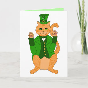 Carte Lutin chanceux drôle de chat de jour mignon de St