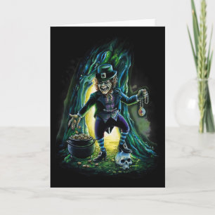 Carte Lutin Chanceux Drôle St. Patrick Jour Horreur Vin