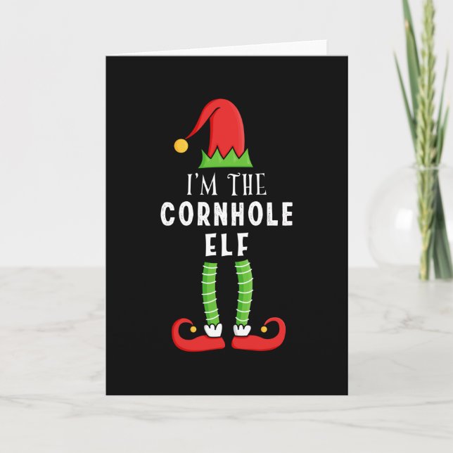 Carte Lutin de Cornhole Cadeau de Noël pour la famille (Devant)