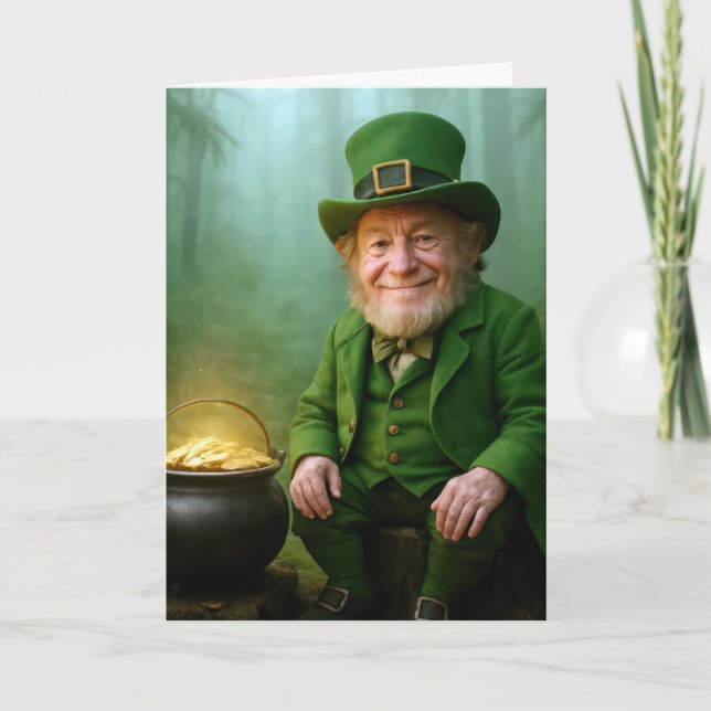 Carte Lutin de la Saint-Patrick avec pièces d'or (Devant)