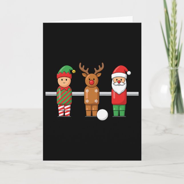 Carte Lutin de Noël Foosll Renne Santa Trio Table Foo (Devant)