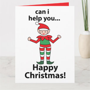 Carte Lutin de Noël Puis-je Vous Aider Lutin de Noël Heu