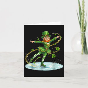 Carte Lutin de patinage sur glace Saint-Patrick Trèfle