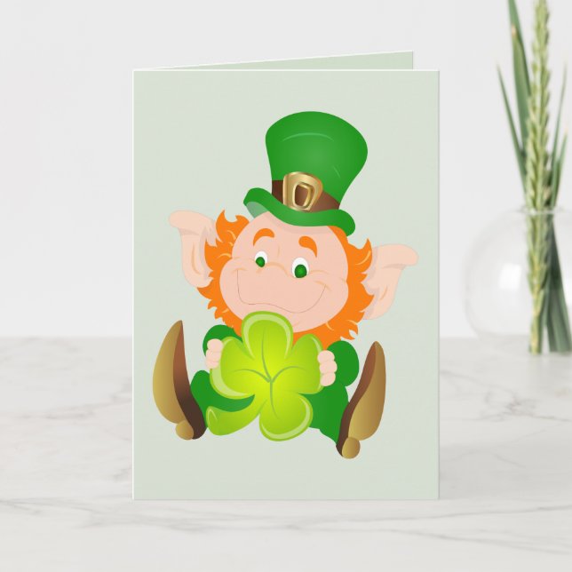 Carte Lutin du jour de St Patrick heureux (Devant)