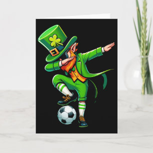 Carte Lutin jouant au football Jour de la Saint-Patrick
