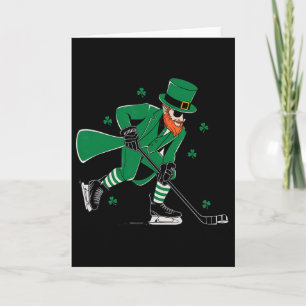 Carte Lutin jouant au hockey St Patricks Day Sport Me