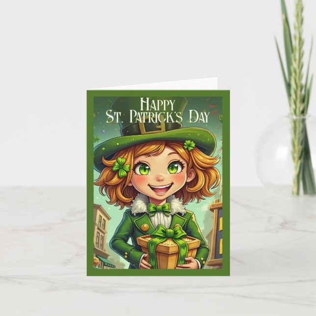 Carte Lutin joyeux - Charme de la Saint-Patrick (Devant)