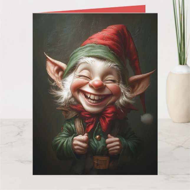 Carte Lutine joyeuse avec un grand rire (Devant)
