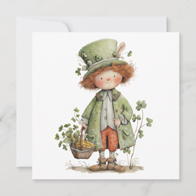 Carte Lutins Charmants Bonne Fête de la Saint-Patrick (Devant)