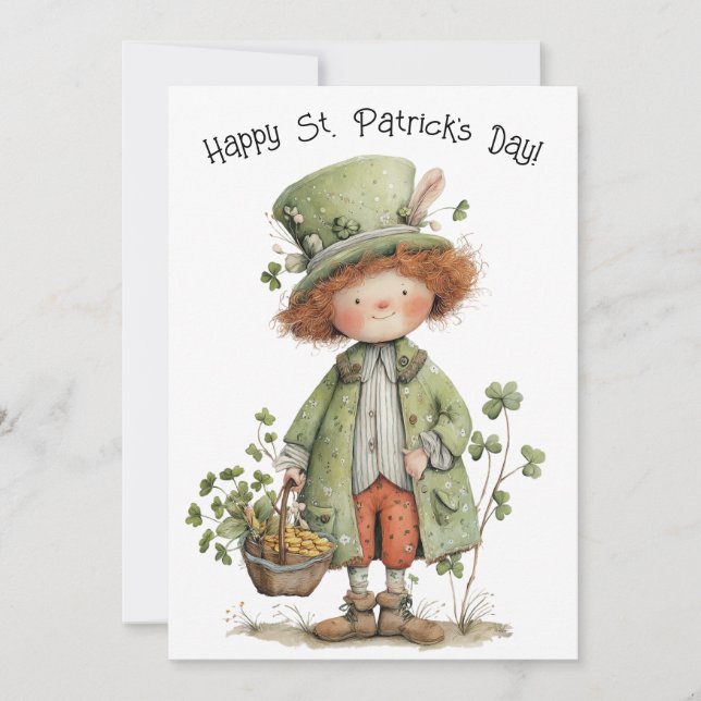 Carte Lutins Charmants Bonne Fête de la Saint-Patrick (Devant)