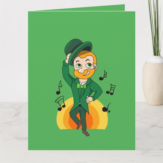 Carte Lutins dansants, dessin animé de la Saint-Patrick (Devant)