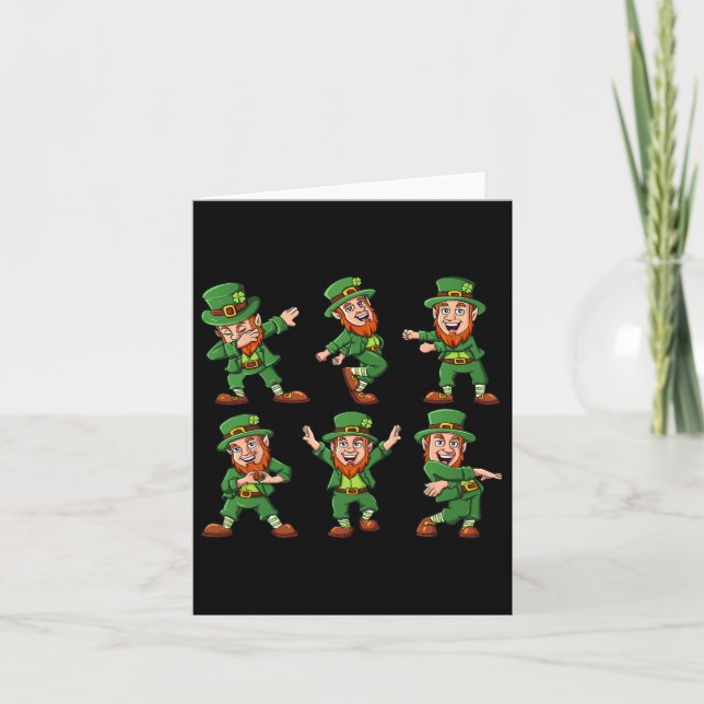 Carte Lutins Danseurs St Patrick Drôle Garçons Gi (Devant)