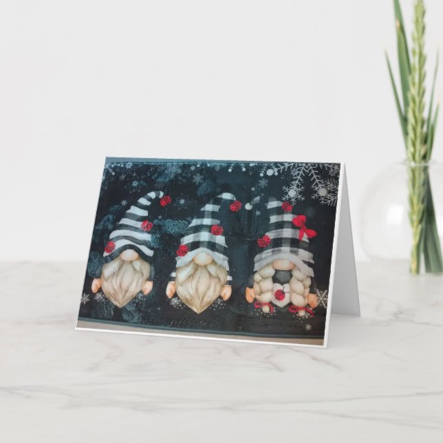 CARTE "LUTINS DE NOËL AVEC VOEUX DE NOËL" (Devant)