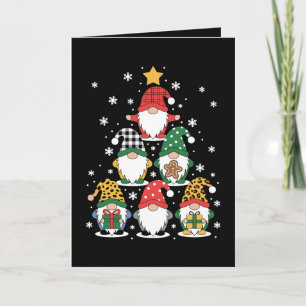 Carte Lutins de Noël Empiler Arbre Flocon de Neige Biscu