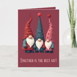 Carte Lutins de Noël nordiques Rétro Moderne Kitschmas C