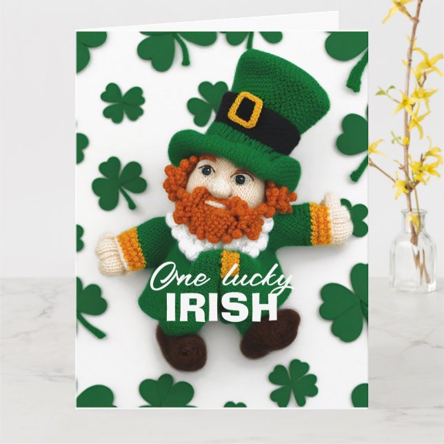 Carte Lutrin tricoté Saint-Patrick 2024 (Fleur jaune)