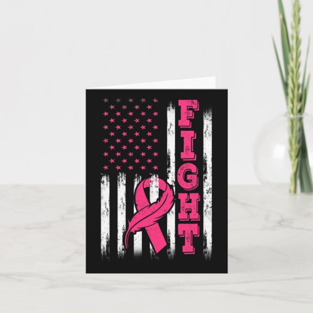 Carte Lutte contre le ruban rose Drapeau Sensibilisation (Devant)