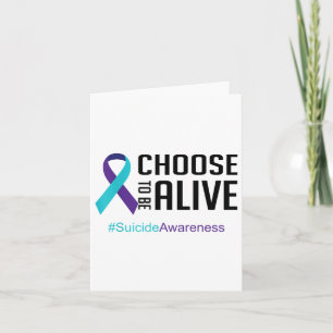 Carte Lutte Contre Le Suicide Ribbo Turquoise Et Violet