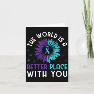 Carte Lutte Contre Le Suicide Ribbo Turquoise Et Violet