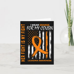 Carte Lutte Porter Orange Cousin Leucémie Cancer Sensibi