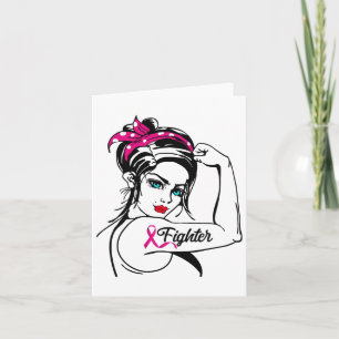 Carte Lutte Rosie Le Riveter Sensibilisation au cancer d