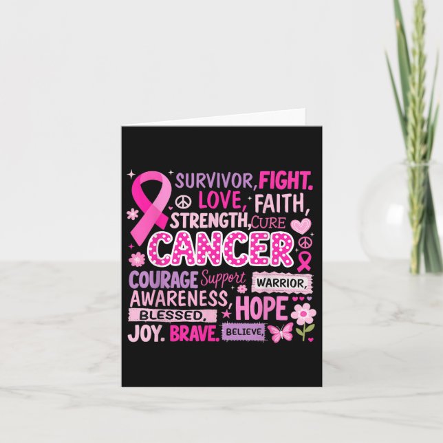 Carte Lutter Contre Le Cancer Du Sein Cure Mots De Sensi (Devant)