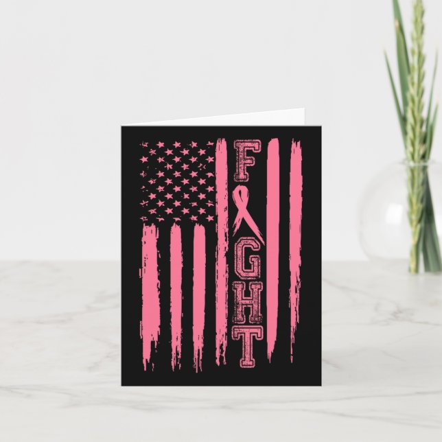 Carte Lutter contre le cancer du sein Drapeau américain  (Devant)