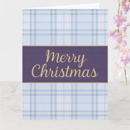 Carte Luxe Blue Plaid “Merry Christmas
