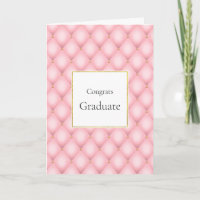 Luxe Pink Tufted Diamond Motif Graduation