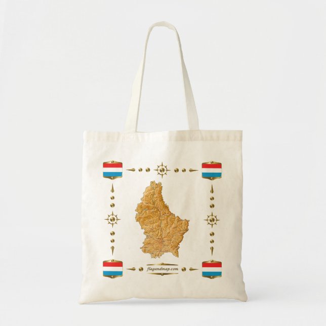 Carte Luxembourg + Sac drapeaux (Devant)