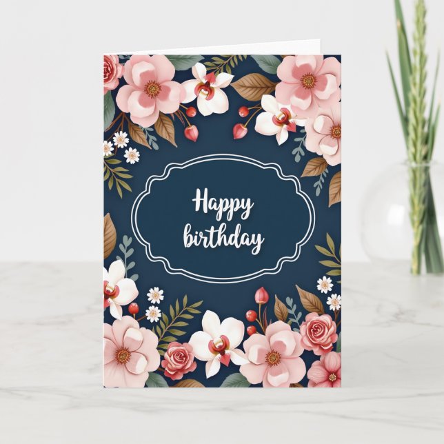 Carte Luxueuse Fleur d'Indigo (Devant)