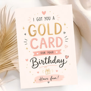 Carte Luxueux Anniversaire Mignon Or