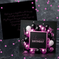 Luxueux Balloons Noirs Roses Streamers Anniversair