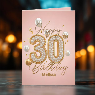 Carte Luxueux Pearly Soft Pink and Gold 30e anniversaire