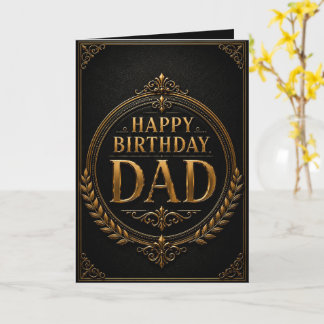 Carte Luxury Black & Gold Elegant Birthday Card for Dad
