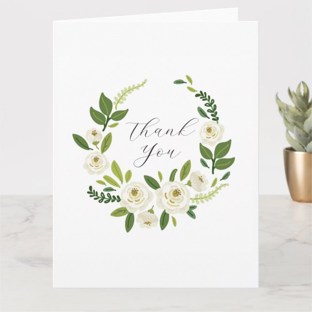 Carte Luxury White Rose Floral Frame  (Petite plante)