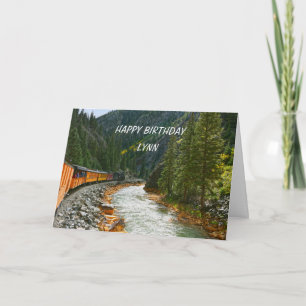 Carte Lynn, Joyeux anniversaire, train Vintage au Colora