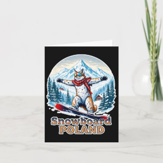 Carte Lynx De Snowboard Drôle En Pologne