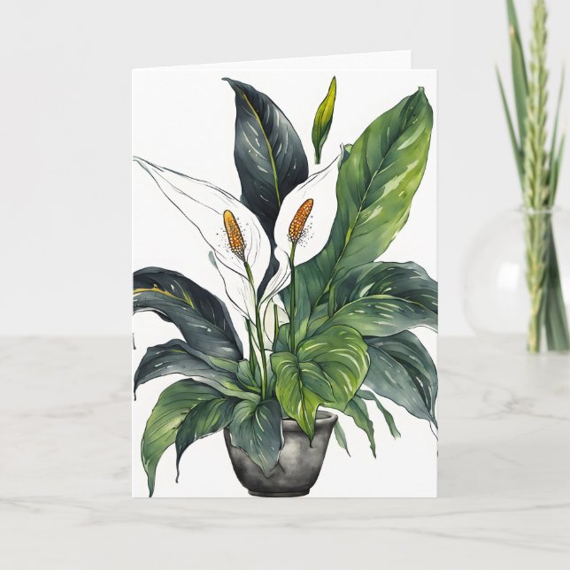 Carte Lys de la paix - Fleurs à l'aquarelle (Devant)