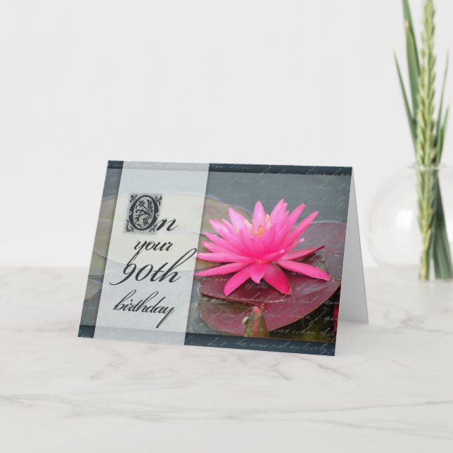 Carte Lys d'eau pour 90ème anniversaire (Devant)