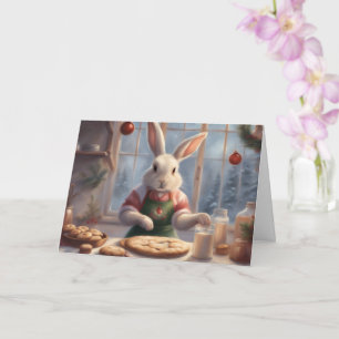 Carte M. Bunny prépare des cookies de Noël saisonniers