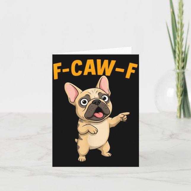 Carte M Citation drôle de dessin animé de bouledogue fra (Devant)
