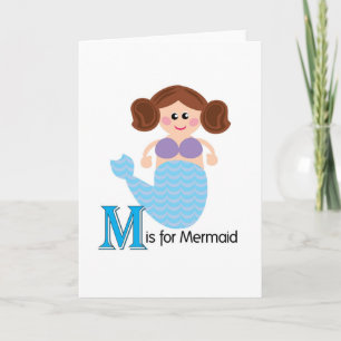 Carte M est pour Mermaid Loveable Letters Greeting Card